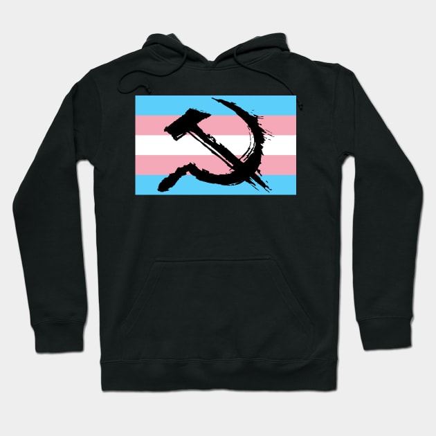 Painted Communist Trans Flag| Transgender| LGBTQ+| Don't Say Gay Bill Hoodie by RevolutionToday